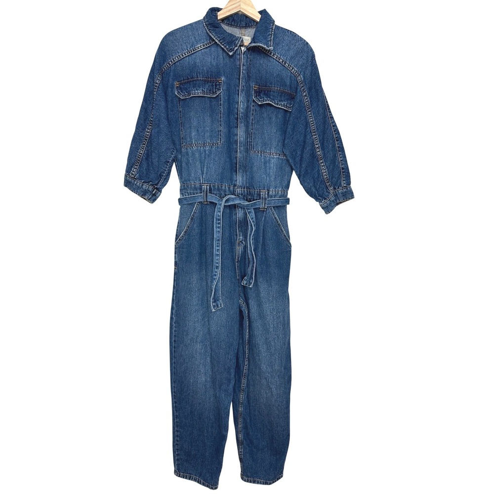 We The Free Sammie Belted Denim Coverall Jumpsuit S - Picture 3 of 11